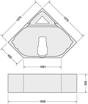 DURAVIT - Příslušenství Podpora pro rohovou vanu D-Code, 1400x1400 mm 790476000000000