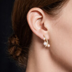 Náušnice s perlami Georgette, Zlatá Bílá