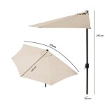 Béžový půlkruhový zahradní slunečník