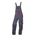 Ardon Ardon NEON Pracovní kalhoty s laclem šedo-červené prodloužené