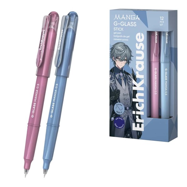 ErichKrause G-GLASS MANGA 0,5 mm modrý inkoust 12 ks