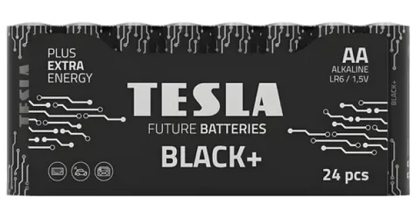 Tesla BLACK+ AA 24 ks / Alkalická baterie / LR06 / tužková / fólie (14062410)