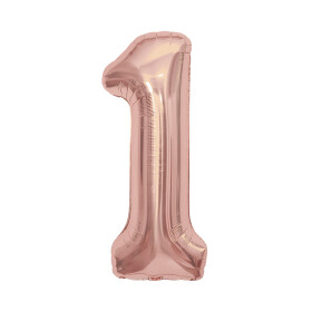 Balónek fóliový 85 cm rose gold číslo 1 - Albi