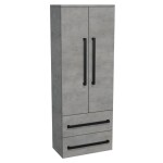 Koupelnová skříňka vysoká s černou úchytkou SAT Cube Way 60x163x33 cm beton mat CUBE3CV60BE CUBE3CV60BE