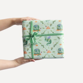 Bella Rose Balicí papír s dráčky – 5 m, modrá barva, papír