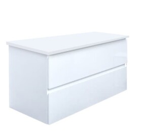 Koupelnová skříňka s krycí deskou SAT B-Way 99x50x45 cm bílá lesk BWAY2100WDESK BWAY2100WDESK
