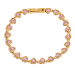 ELENYS Valena Pink Aura – pozlacený náramek 18K žluté zlato Délka náramku: 17,5 cm