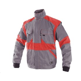 Montérková bunda LUX EDA pánská 182cm 100% bavlna 260 g/m2 šedo-červená - DOPRODEJ 60 šedo-červená