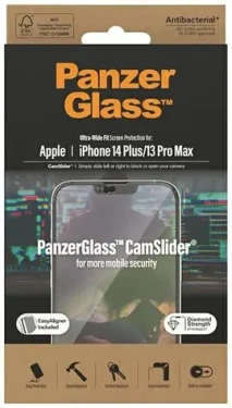 PanzerGlass Tvrzené sklo UWF CamSlider AB pro Apple iPhone 14 Plus/13 Pro Max černá (2797)