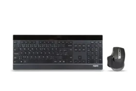Rozbaleno - Rapoo 9900M Multi-Mode černá / bezdrátová sada klávesnice a myši / 2.4 GHz / BT 3.0 a 4.0 / CZ verze / rozbaleno (6940056193490.rozbaleno)