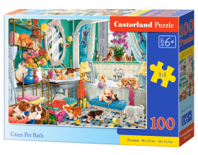 Puzzle Castorland 100 dílků premium - Bláznivá koupel mazlíčků