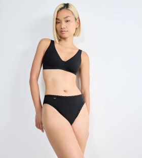 Dámské kalhotky sloggi 24/7 Cotton Lace Tai C3P - černé - SLOGGI BLACK 46