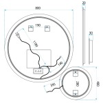 REA - Zrcadlo LED R-8040 80cm + 40cm HOM-08531