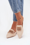 Dámské pantofle s ozdobou Béžové Katrine 38