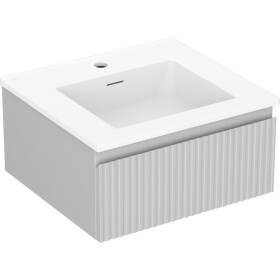 MEXEN/S - Rivel koupelnová skříňka 50 cm s umyvadlem Otis, 1 šuplík, reliéf , šedá mat/bílá mat 91A20-05023-1-BF62-W18M01