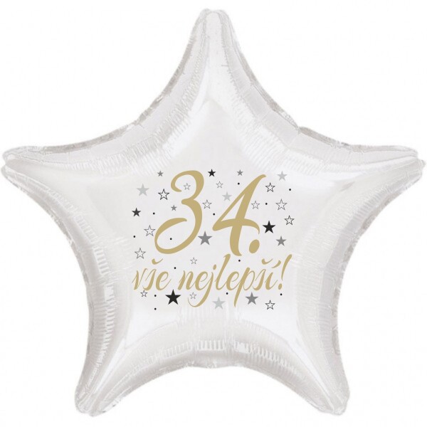 34. narozeniny balónek hvězda Balonky.cz 34. narozeniny balónek hvězda Balonky.cz