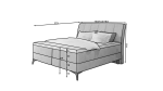Boxspring Aderito Barva korpusu: Monolith 77, Rozměr: 180 x 200 cm