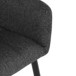 Židle jídelní, tmavě šedá látka, černý kov