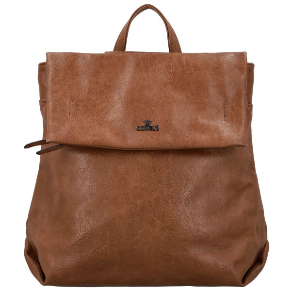 Trendy dámský koženkový kabelko-batoh Coveri Lethea, hnědý
