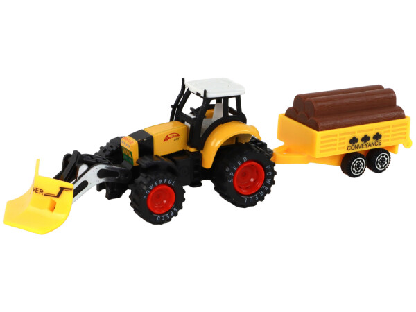 Mamido Traktor s přívěsem na dřevo žlutý