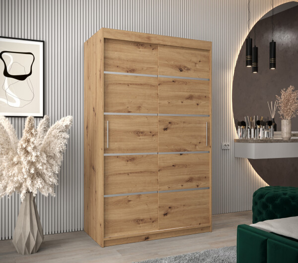Šatní skříň Abi V1 Barva korpusu: Dub artisan, Rozměry: 120 cm, Dveře: Dub artisan