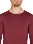 Pánské merino tričko s dlouhým rukávem ICEBREAKER Mens ZoneKnit 200 LS Crewe, Port/Blaze velikost: L