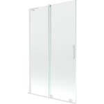 MEXEN/S - Velar L dvoukřídlá posuvná vanová zástěna 110 x 150, transparent, bílá 896-110-003-01-20