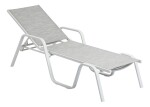 KETTLER BASIC PLUS hliníkové lehátko - bílá / světle šedá