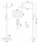 REA - Sprchový set s baterií 150mm Lungo termostat ROB kartáčovaná zlatá REA-P6623