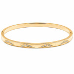 Pevný bangle náramek Laura Gold - chirurgická ocel, Zlatá