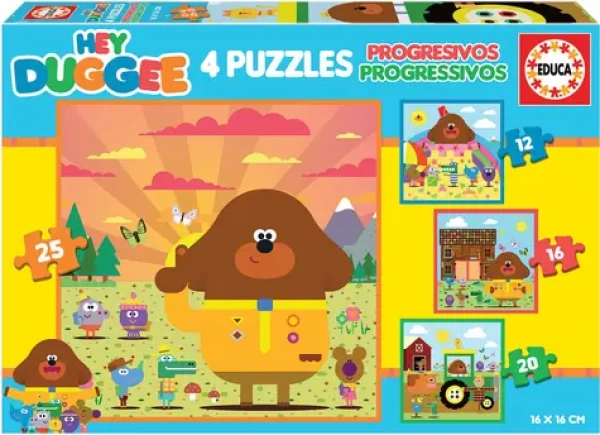 EDUCA Puzzle Hey Duggee 4v1 (12 16 20 25 dílků)