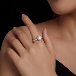 Stříbrný prsten Laura 1 ct MOISSANITE + CERTIFIKÁT, 57 Stříbrná