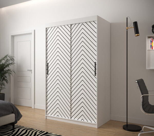 Šatní skříň Abi Jodelka 1 Barva korpusu: Bílá, Rozměry: 120 cm, Dveře: Bílá mat