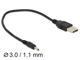 Delock DC 3,0 x 1,1 mm 27 cm / Napájecí kabel / USB Typ-A / samec (83793)