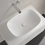 VILLEROY & BOCH - Loop&Friends Umyvadlo na desku, 560x380 mm, s přepadem, CeramicPlus, Stone White 4A4900RW