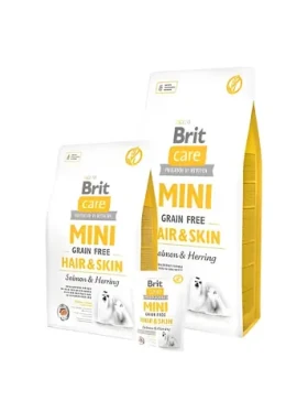 Brit Care Mini Grain Free Hair Skin 400 g / Kompletní krmivo pro psy / hypoalergenní / péče o srst a kůži