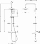 MEXEN/S - KT17 vanový sloup s termostatickou baterií, chrom 779001793-00