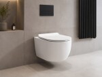 CERANO - WC závěsné Felci, Rimless - bezokrajové splachování + Slim/SoftClose sedátko - bílá lesklá - 53x37 CER-417377