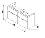 JIKA - Cubito Pure Skříňka pod dvojumyvadlo 128x68 cm, bílá H40J4274025001