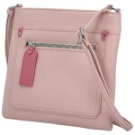 Stylová dámská koženková crossbody kabelka Walida, růžová