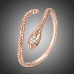 Stříbrný prsten Graceful Snake Rose Gold, stříbro 925/1000, had, nastavitelná Zlatá