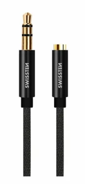 SWISSTEN TEXTILE 3.5mm jack - 3.5mm jack 1.5m černá (73501102)