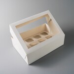 Cake star Bílá krabice s průhledným víkem na 12ks muffinů