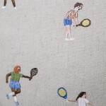 Fine Little Day Lněný povlak na polštář Tennis Embroidered 48x48 cm, multi barva, textil