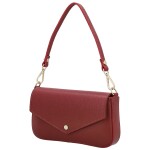 Luxusní dámská kožená kabelka na rameno Zinta, červená