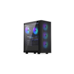 ENDORFY Case Ventum 200 ARGB, Průhledná bočnice, ATX, 4x120mm ARGB Fan, černá EDF_557945