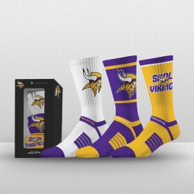 Pánské ponožky Minnesota Vikings NFL Strideline Premium Crew 3er-Pack Box
