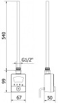 MEXEN - FA-BG8 topná tyč 600 W, bílá W957-0600-20