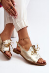 Zazoo 2898 Kožené Ploché Sandály Zlaté 37