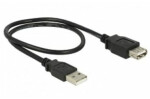 Delock kabel USB 2.0 typ A samec USB 2.0 typ A samice / prodlužovací / 0.5 m (83401)